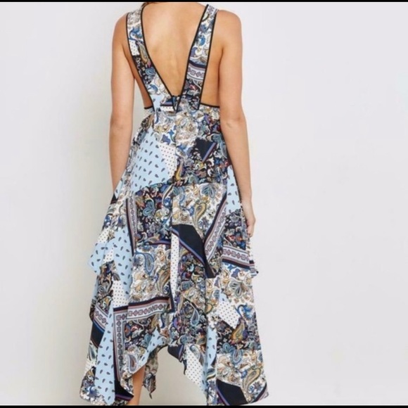 NWT Nordstrom Topshop Boho Patchwork Halter Dress - Picture 2 of 7